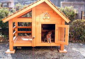 犬が小屋に入らなくて困っています。とのご相談で、ワンちゃんが入りやすい犬小屋を製作しました。